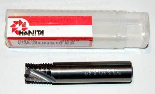 Hanita 1/2&#034; x 5/8&#034; Carbide Fine-Pitch Roughing CNCEnd Mill-S.S,Titanium,Inconel