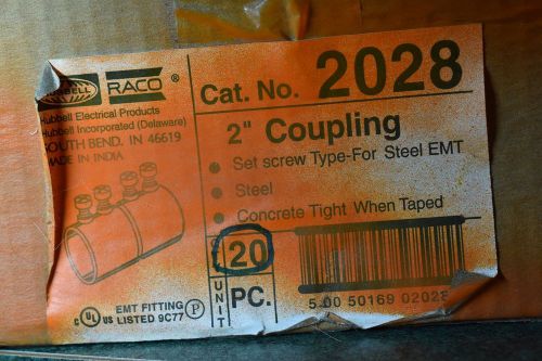 Hubbel 2”  set screw type coupling for steel emt 2028 box of 20 for sale