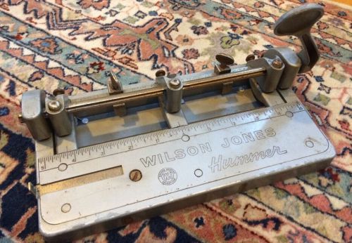 Vtg wilson jones hummer metal 3 hole paper punch usa #314 heavy works just great for sale