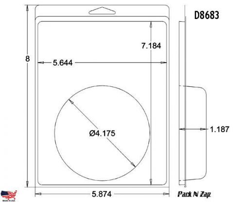 D8683: 200 - 8&#034;H x 6&#034;W x 1.187&#034;D Clamshell Packaging Clear Plastic Blister Pack