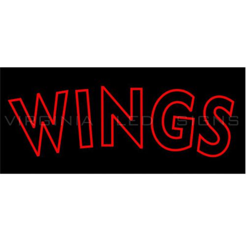 Wings led sign neon looking 30&#034;x13&#034; pizza high quality very bright red for sale