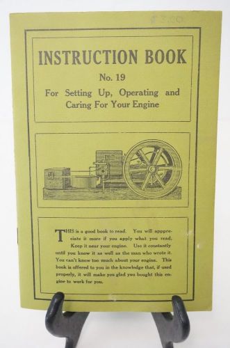 Gas Engine Motor Instruction Book Manual No.19 Hit &amp; Miss Flywheel Stationary HP