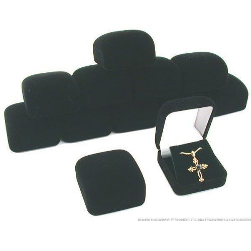 12 Black Flocked Earring &amp; Pendant Gift Boxes