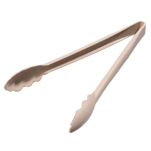 Carlisle 471206 Carly 12&#034; Beige Scalloped Utility Tongs