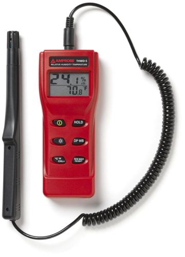 Amprobe thwd-5 relative humidity and temperature meter with wet bulb and dew ... for sale