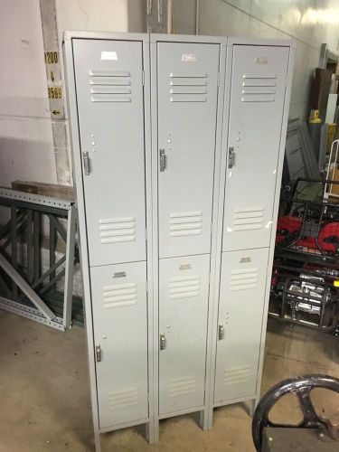 PENCO LOCKERS , USED 12&#039; WIDE X 18&#034; DEEP X 36&#034; TALL , 6 OPENINGS/SET , 78&#034;TALL