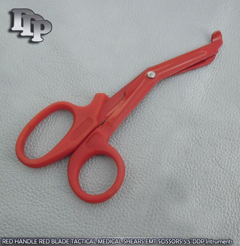 RED HANDLE RED BLADE TACTICAL MEDICAL SHEARS EMT SCISSORS 5.5&#034;