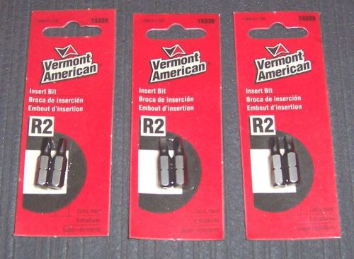 3 ea. 2 Pack (6 bits) Vermont American 15339 No 2 Square Recess Insert Bits