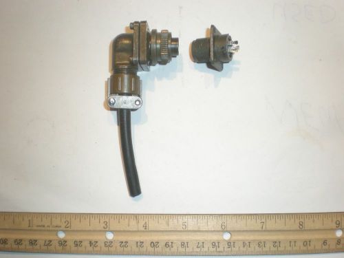 NEW - MS3108A 10SL-3S (SR) with Bushing and MS3102A 10SL-3P - 3 Pin Mating Pair