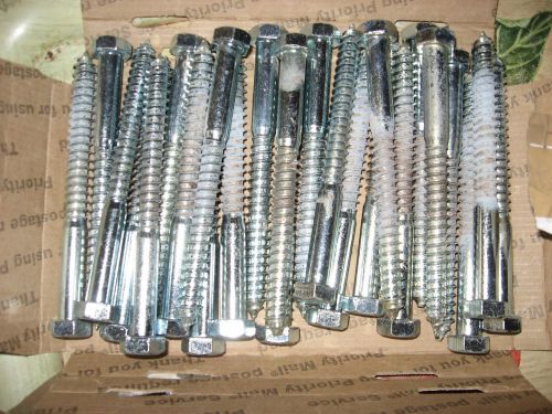 1/2&#034; x 5 1/2&#034; hex head lag bolt w/ washers new zinc plated   lot of 25 for sale