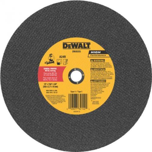 10 X 7/64 X 5/8 General Purpose Metal Chop Saw Wheel Dewalt Cutoff Wheels DW8005