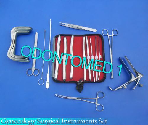 Gynecology Surgical Instrment Sims+Pederson Speculum Medium+Hegar Dilators Kit