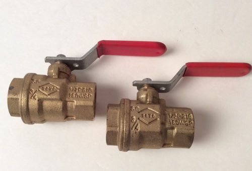 New Pair 3/4&#034; Sweat Brass Ball Valve Full Port, Shut-Off Valves, 600psi WOG