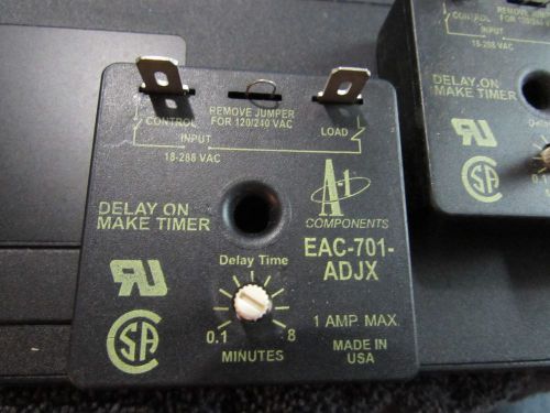 A-1 COMPONENTS EAC-701-ADJX Delay on Make Timer 18-288VAC 0.1-8MIN 1AMP