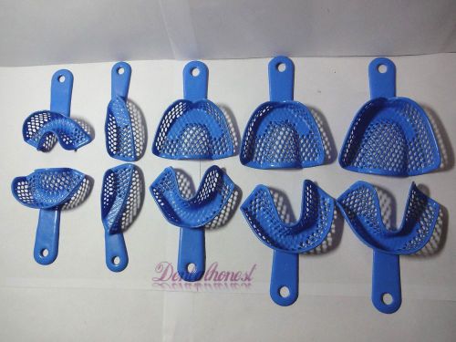 10PCS Dental Impression Trays Denture Instruments Plastic-Steel