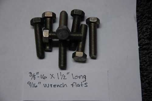 3/8&#034;-16 X 1 1/2&#034; Long Hex Head Titanium Bolts - 8 pcs