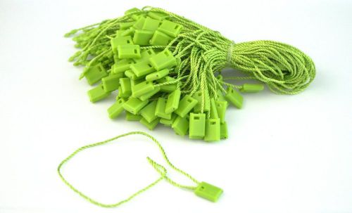 7&#034; 2000 Pcs GREEN Hang Tag Nylon String FLAT Head Snap Lock Loop Fastener Ties