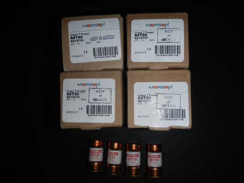 MERSEN A6T50 Fuse LOT (12 FUSES)  A6T, 600VAC/300VDC, 50A, Very Fast JLLS50 NEW