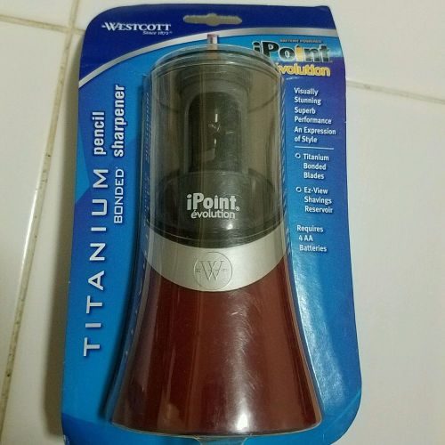 NEW Wescott iPoint Evolution Pencil Sharpener Battery Powered Operated Titanium