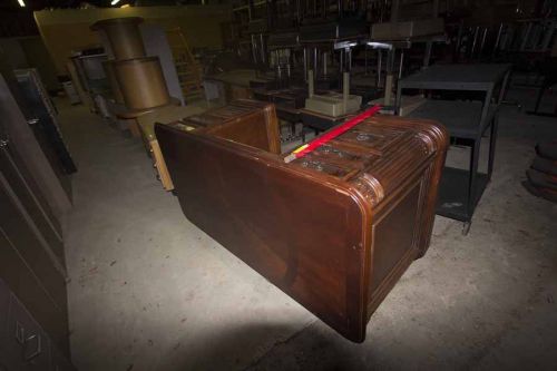 Executive desk- carved old school hardwood,drawers: countertop, (2) files,(2) 4&#034; for sale