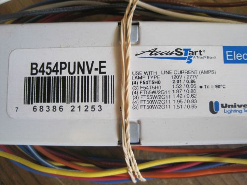 Triad b454punv-e (4) f54t5ho programmed instant start electronic ballast 120/277 for sale