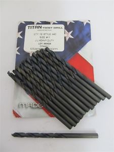 Titan Twist Drill CD44211, #11, HSS, Heavy Duty Jobber Length Drill Bits - 12 ea