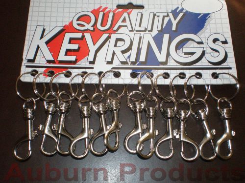 SNAP TRIGGER HOOK BELT KEY CHAIN / NICKEL PLATE FINISH / 12 PER CARD