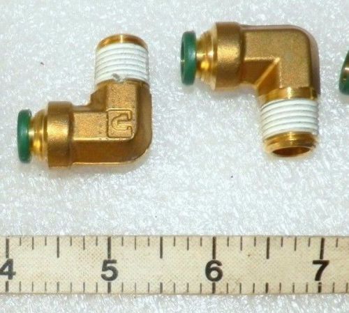 5/16&#034; Tube 90°  brass elbow fittings x 1/4&#034; MPT   2 PCS   Parker W169PLNS-5-4