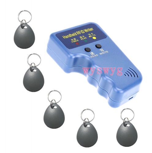 Upgrade 125KHz H/E 2 in 1 Card Fob Copier Duplicator Free 5 Writable Grey Fobs