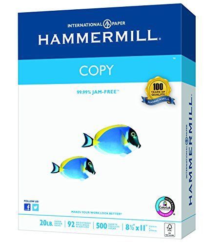 Hammermill Paper, Copy Paper Poly Wrap, 20lb, 8.5 x  11, Letter, 92 Bright, 500