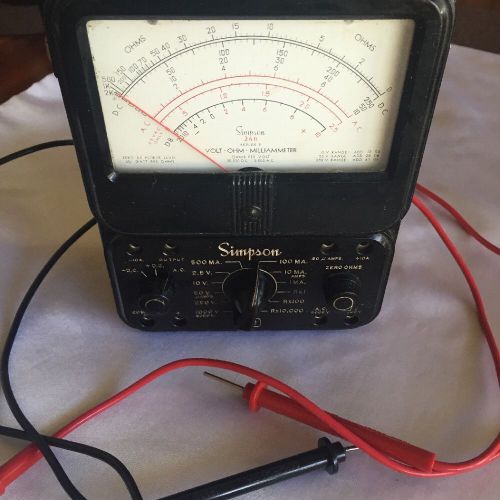 Vintage Simpson Volt-Ohm-Millameter Model 260 Series 5M With Leads