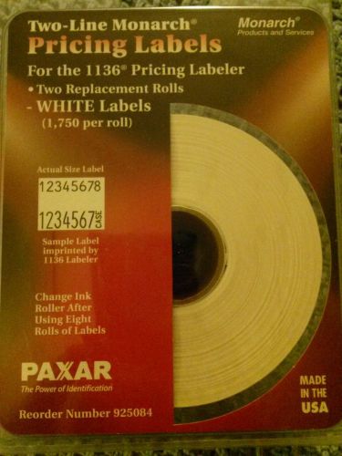 MONARCH® EASY-LOAD 1136 TWO-LINE PRICEMARKER LABELS WHITE 3500/PACK {MNK925084}