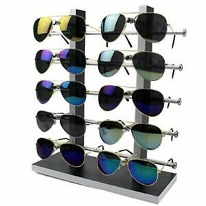 Wood Sunglass Glass Rack Frame Glasses Display Stand Holder Organizer Black