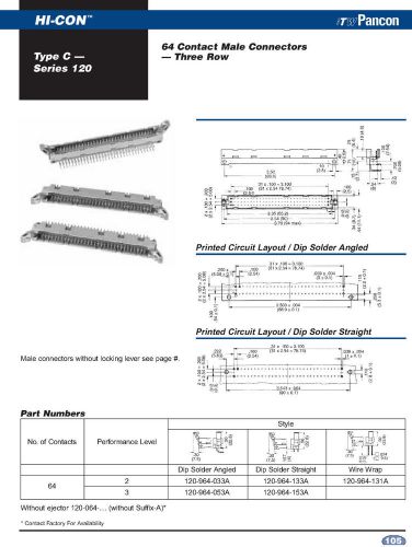 ITW Pancon-120-964-133A  Pcb Connector Type C Series 120