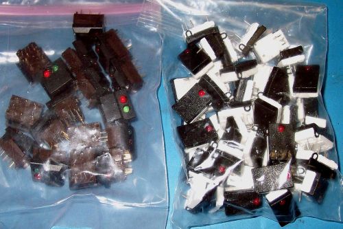 APPRX 60PC LOT PC MOUNT PUSHBUTTON SWITCH W/ LED INDICATORS