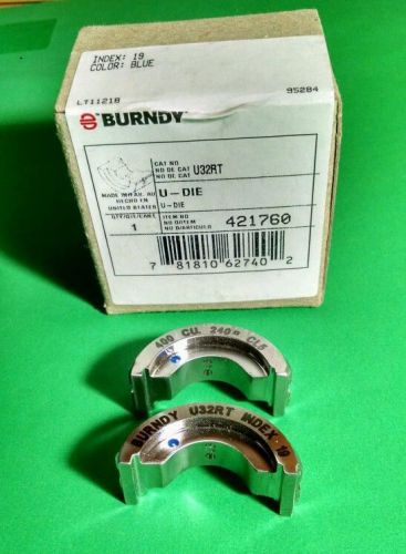 Burndy U-DIE U32RT Stainless Compression Connector Crimping Die Set - New