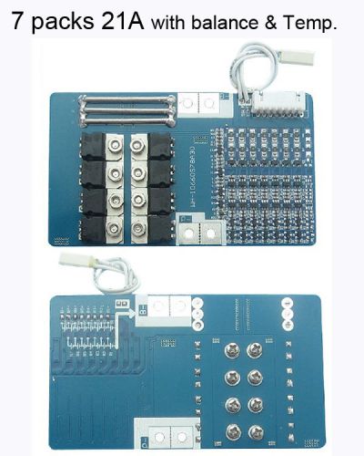 21a protection board for 7 packs 25.9v 29.4v li-ion li battery w/ balance temp. for sale