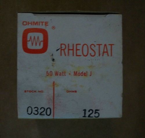 Omite Rheostat Potentiometer 0320 125 Ohms 50 Watt Model J NEW NIB