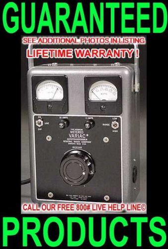 US MADE GENERAL RADIO W10MT3W 0-140 VOLT @ 0-1500 WATT DUAL METERED METER VARIAC