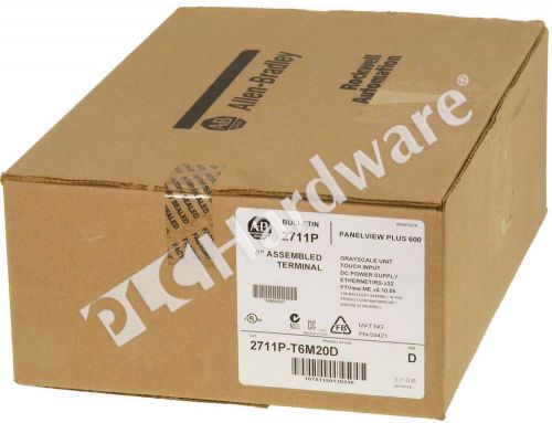 New Allen Bradley 2711P-T6M20D /D Pkg 2011 PanelView Plus 600 Gray/Touch/RS232