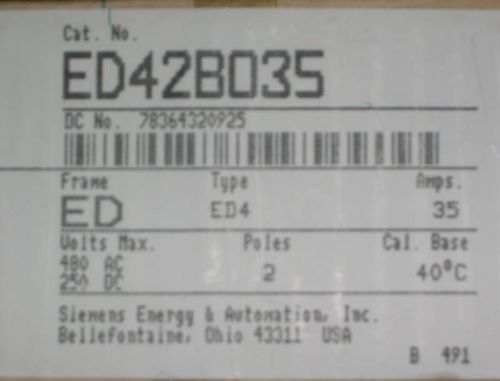 SIEMENS ITE 2 POLE CIRCUIT BREAKER, ED42B035