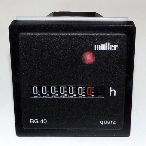 MULLER BG 40 QUARZ ELAPSED TIME COUNTER HOUR METER TIMER PANEL MOUNT 12 - 48V DC