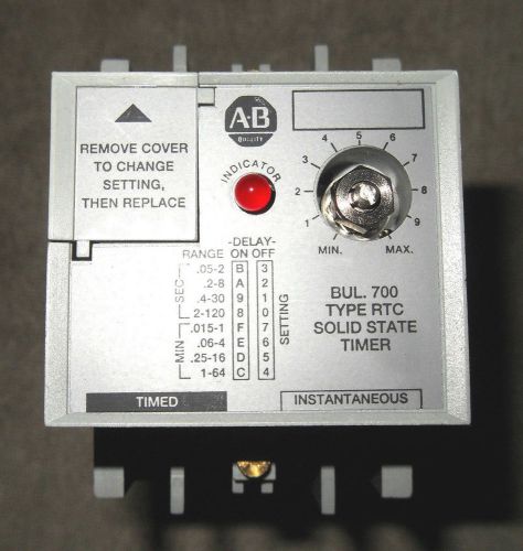 (RR9-2) 1 NIB ALLEN BRADLEY 700-RTC11110U1 SER A SOLID STATE TIMING RELAY