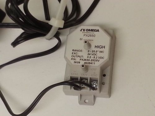 Omega px2650-25d5v differential pressure transducer for sale