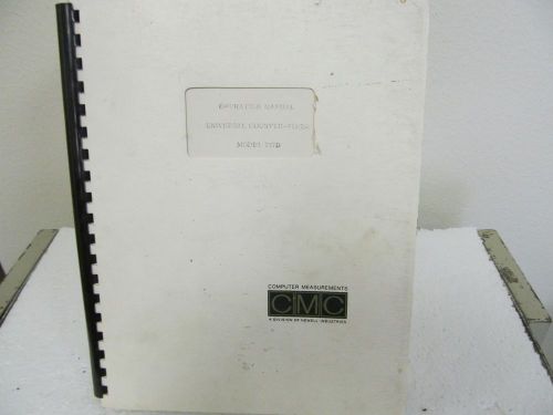 COMPUTER MEASUREMENTS 727D Universal Counter-Timer Operation Manual w/schematics