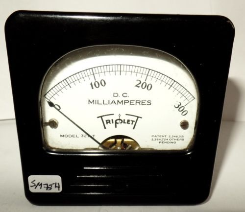 Vintage Triplett DC Square Panel Milliamperes Mill Amp Current 0-300 Ma Meter