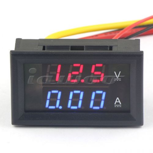 DC 300V Voltmeter 2A Ammeter Measure Voltage Current Ampere  2 in 1 Panel Meter