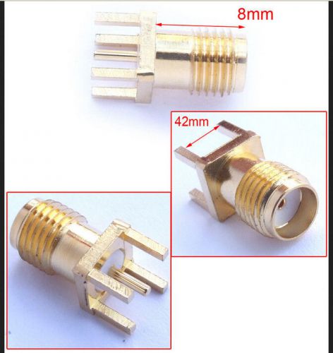 10PCS Gold Copper RF SMA female jack Panel Mount PCB Solder RF CONNECTOR plug