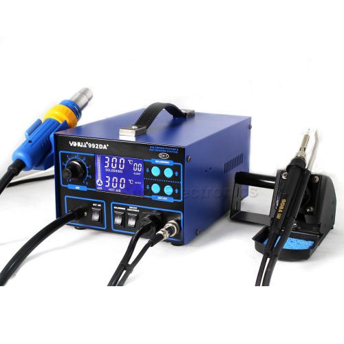 992DA 4in1 220V Digital Hot Air Gun Rework SolderingIron Station LCD Display ESD