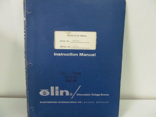 Electronics Intl/Elin DK2-150 Precision Power Oscillator Instruction Manual w/sc